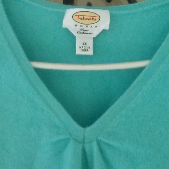 Talbots Tiffany blue cashmere sweater - Picture 2 of 3